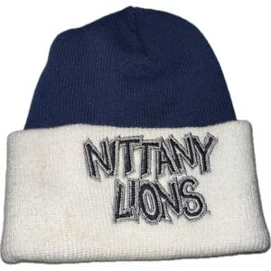 Vintage Youth Beanie Penn State Nittany Lions‎ Blue White NCAA College 90s Y2K